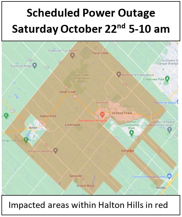 Notice of Planned Power Outage Halton Hills Hydro